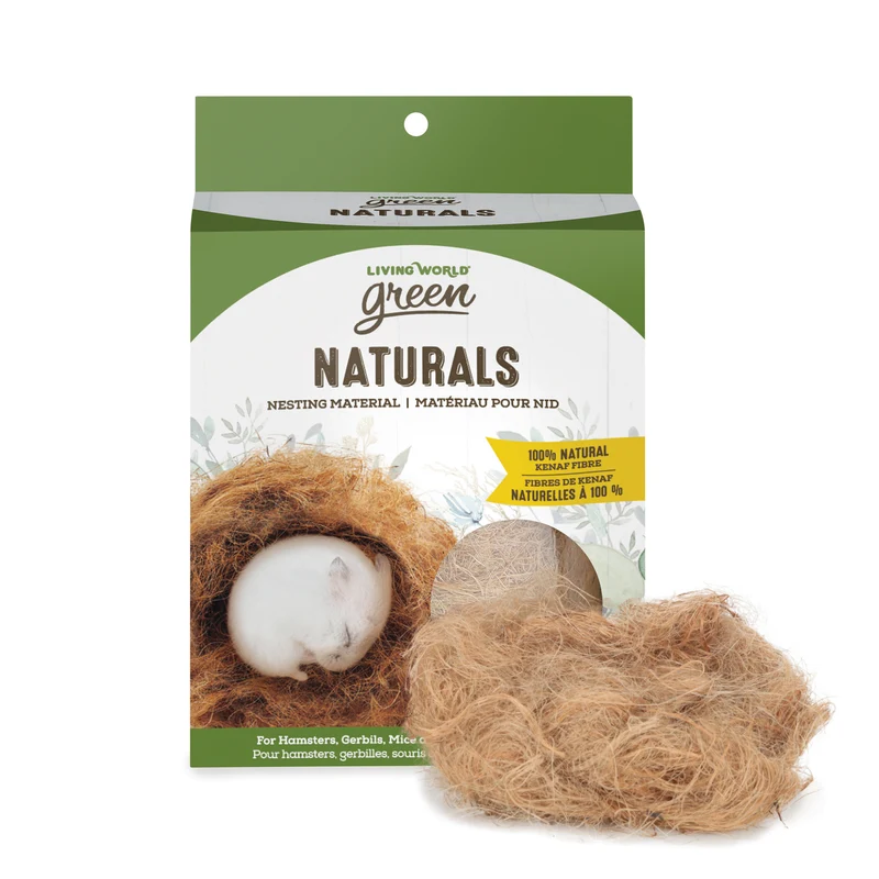 Matériau pour nid Naturals Living World Green en fibres de kenaf naturelles, 40 g (1,4 oz)