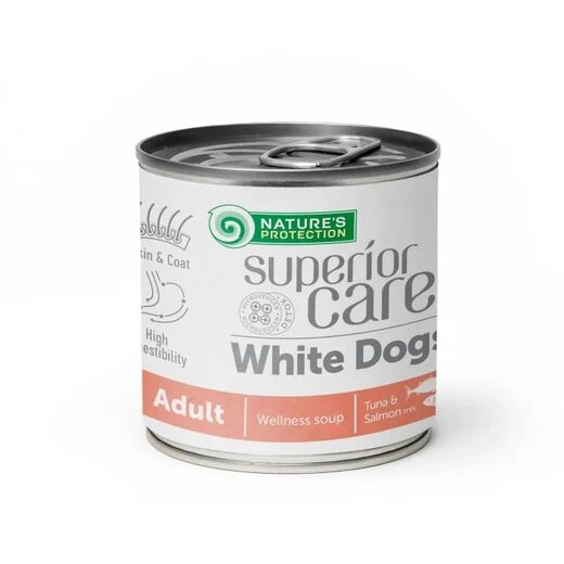 Nature's Protection superior care white dog lax & tonfisk soppa 140 ml