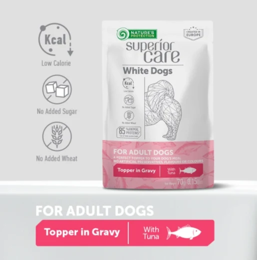 Nature's Protection Superior Care White Adult All Breeds tonfisk för hundar 70 g