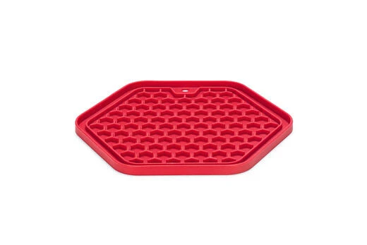 Beeztees LickMat Hexagon slickmatta röd 23 x 20 cm för hundar
