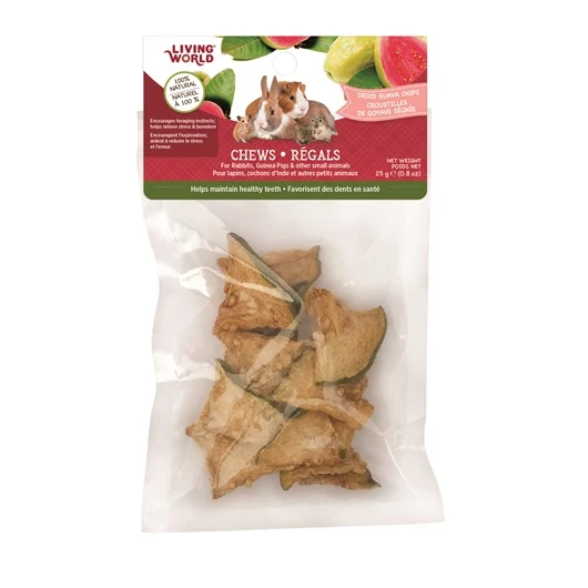 Régals à mâcher Living World pour petit animaux, Croustilles de goyave séchée, 25 g (0,8 oz)