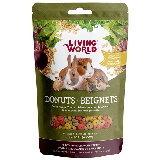 Régals Donuts Living World pour petits animaux, sachet de 120 g (4,2 oz)