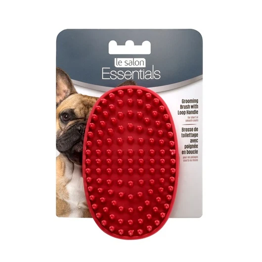 Brosse Essentials Le Salon en caoutchouc avec poignée en boucle, rouge