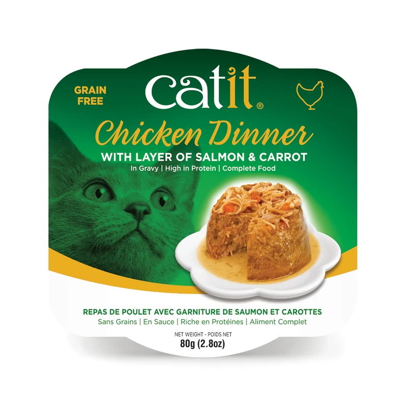 Repas de poulet Catit avec saumon et carottes, 80 g (2,8 oz)