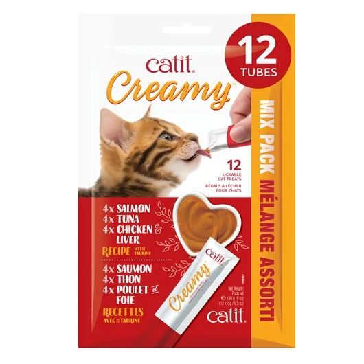 Régals crémeux Catit Creamy, Mélange Assorti, paquet de 12