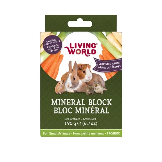 Bloc minéral Living World pour petits animaux, arôme de légumes, grand, 190 g (6,7 oz)