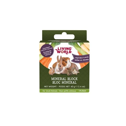 Bloc minéral Living World pour petits animaux, arômes de légumes, petit, 40 g (1,4 oz)