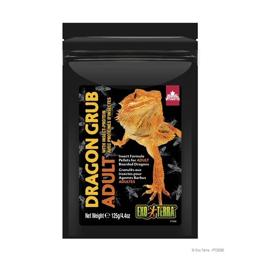 Granulés Dragon Grub Exo Terra à base d’insectes pour agames barbus adultes
