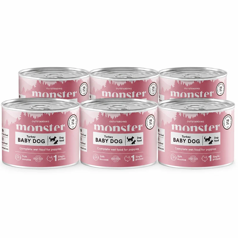 Monster Dog Baby Mousse 6 x 190 g för hundar