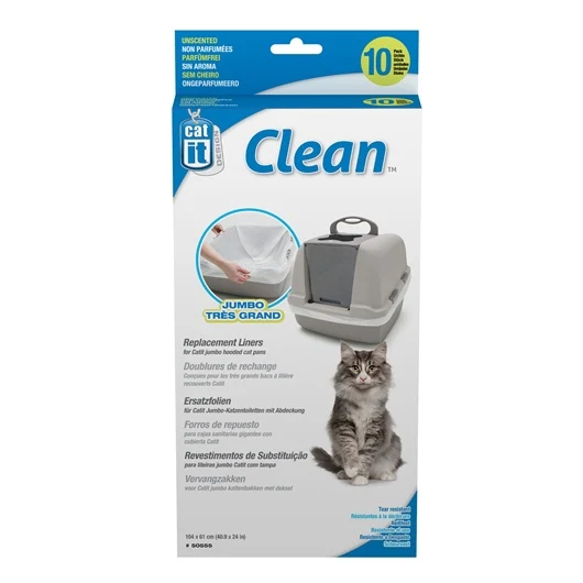 Doublures Clean Catit pour très grands bacs à litière recouverts Catit, non parfumées, paquet de 10