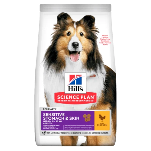 Hill's Science Plan Sensitive Stomach & Skin Medium Adult kyckling 2,5 kg