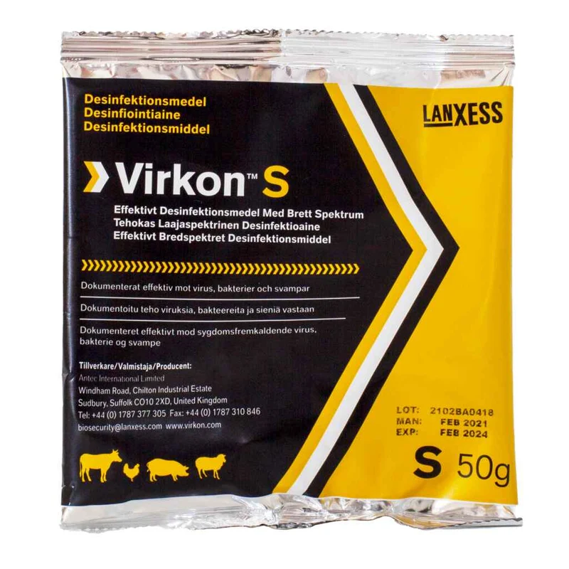 Virkon S desinfektionspulver 50 g påse