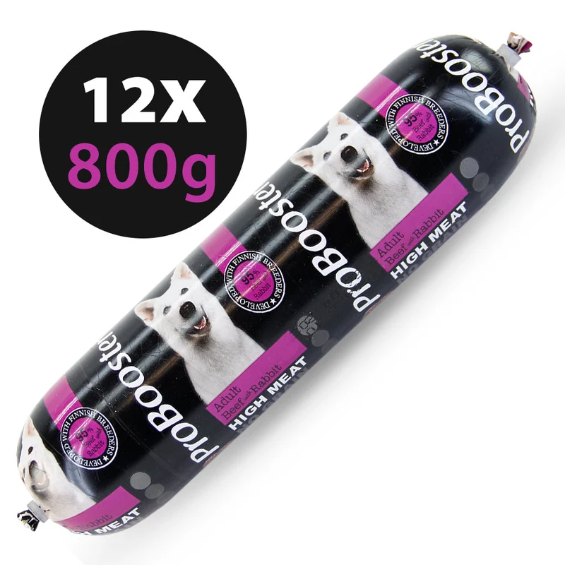 ProBooster Köttmåltid nöt & kanin 12 x 800 g för hundar