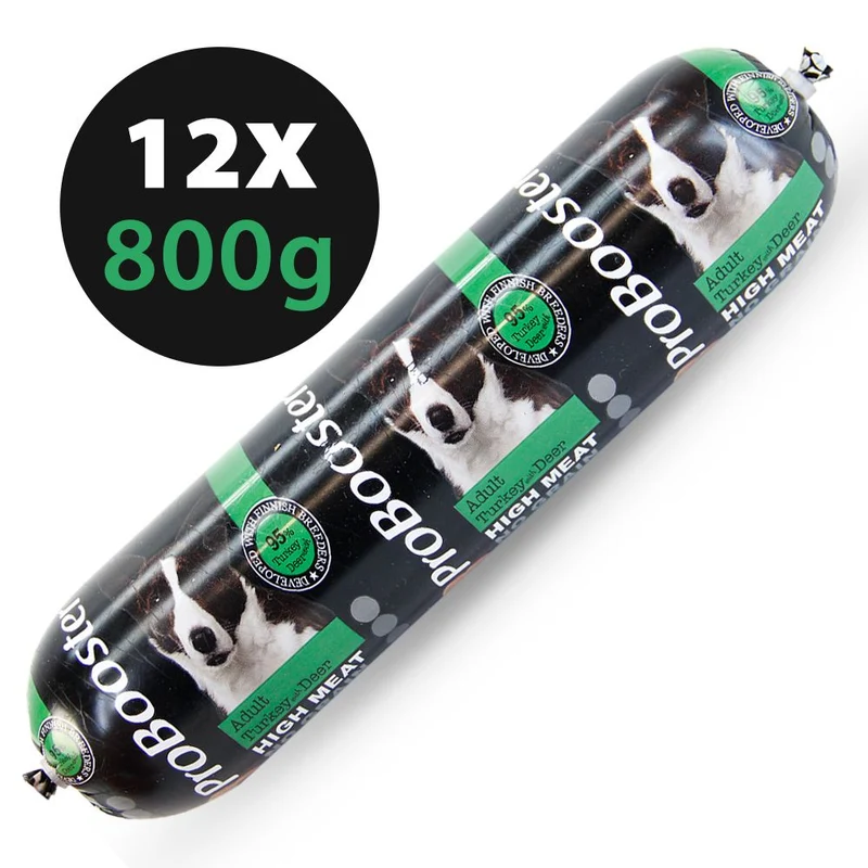 ProBooster Köttmåltid kalkon & hjort 12 x 800 g för hundar