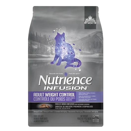 Aliment Nutrience Infusion pour chats adultes, Contrôle du poids, Poulet
