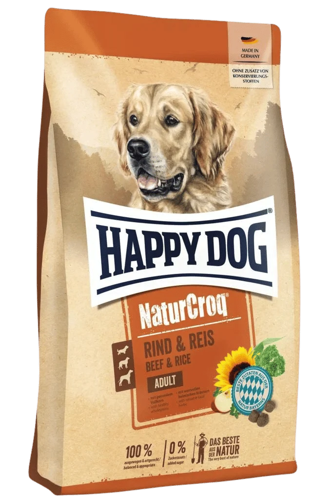 Happy Dog NaturCroq Rind & Reis 15 kg för hundar