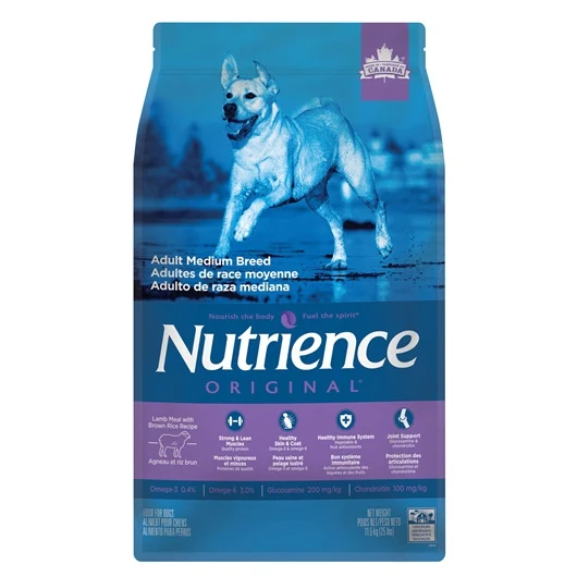 Nutrience Original, Adultes de race moyenne, Agneau et riz brun