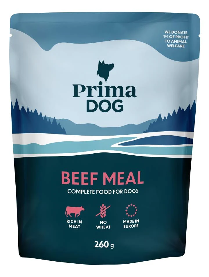 PrimaDog våtfoder med nötkött 12 x 260 g