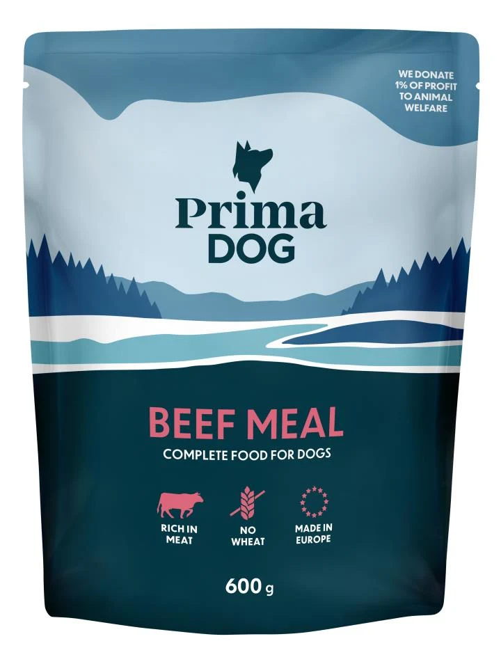 PrimaDog Kött måltid för hundar 8 x 600 g