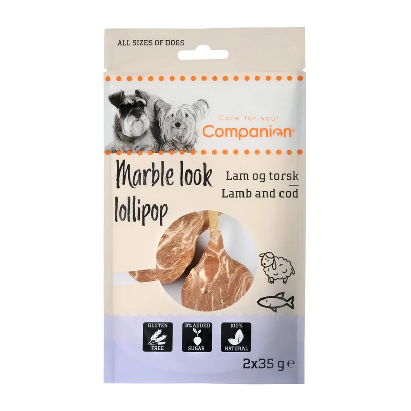 Companion Marble Look Lollipop Lamm & Torsk - 2X35 G