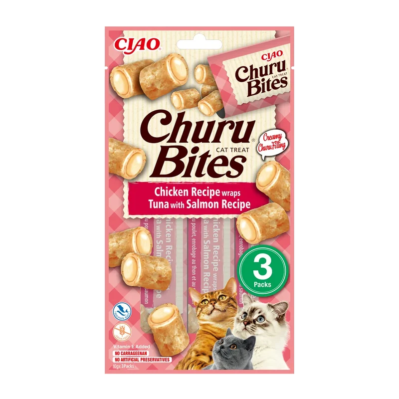 Churu Cat Bites Kyckling/Tonfisk Wrap med Lax - 3 ST