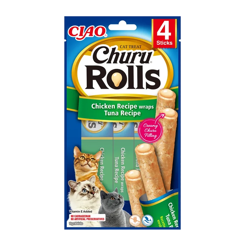 Churu Cat Rolls Kyckling & Tonfisk Wrap - 4 St