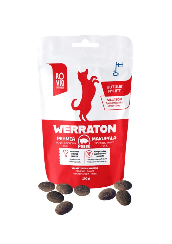 Werraton mjuk grisgodbit 100 g för hundar