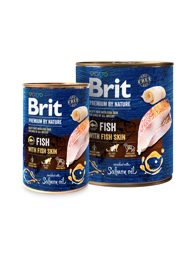 Brit Premium by Nature Fish med Fiskskinn Hund 6 x 800 g