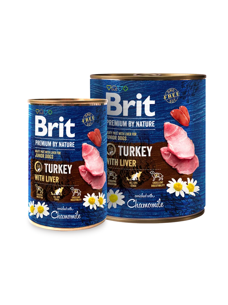 Brit Premium by Nature Kalkon & lever 6 x 800 g för hundar