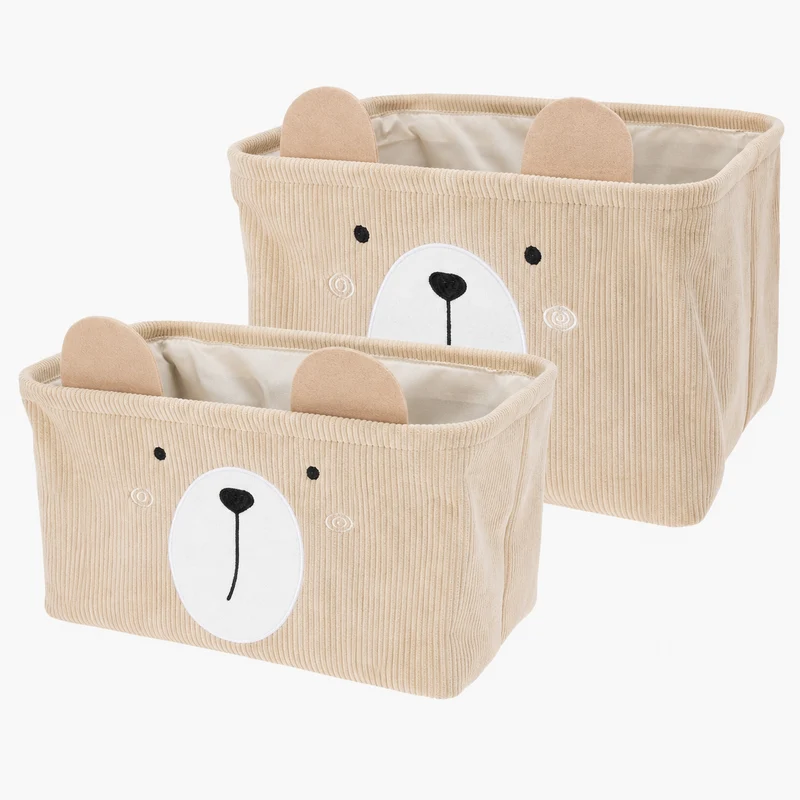 Set med 2 manchesterkorgar – beige