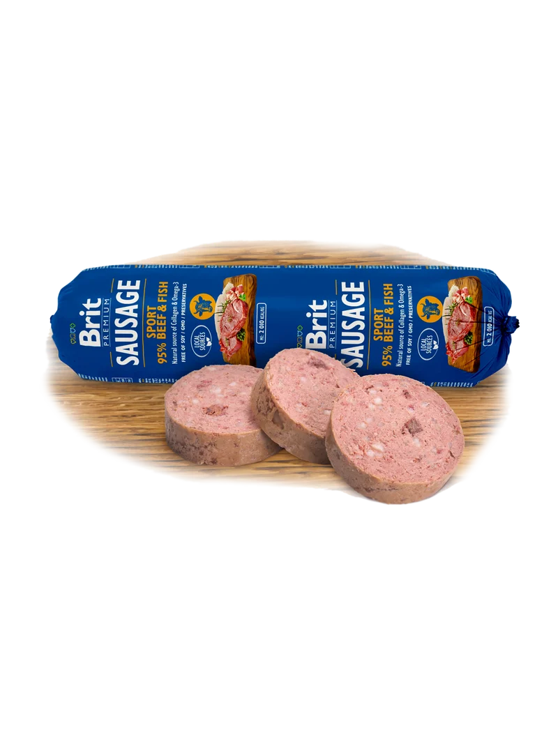 Brit Premium Sausage Sport – Beef & Fish Hundmat 12 x 800 g