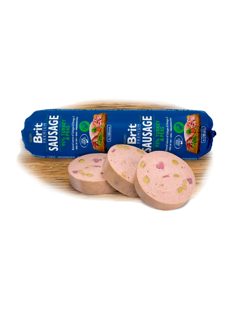 Brit Premium Sausage Turkey & Pea Hundmat 12 x 800 g