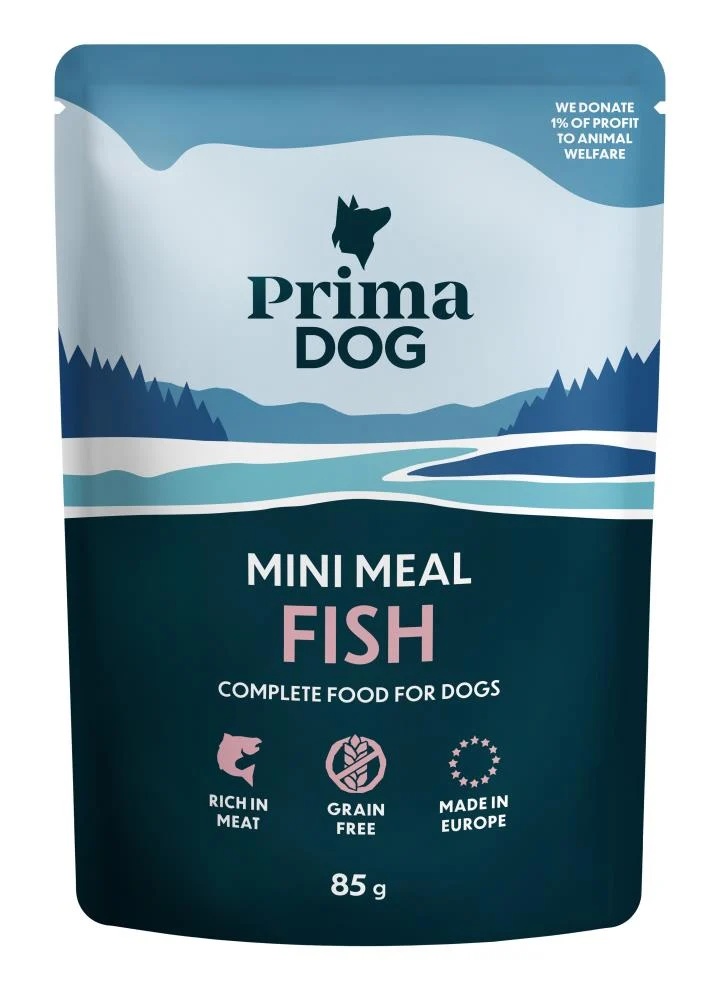 PrimaDog Mini Meal Fisk i sås för hundar 24 x 85 g