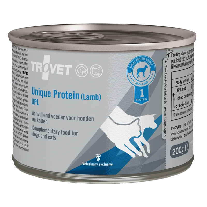 Trovet Unique Protein UPL lamm 6 x 200 g för hundar och katter