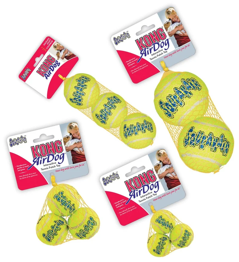 KONG AirDog SqueakAir Tennisboll M 3 st för hundar