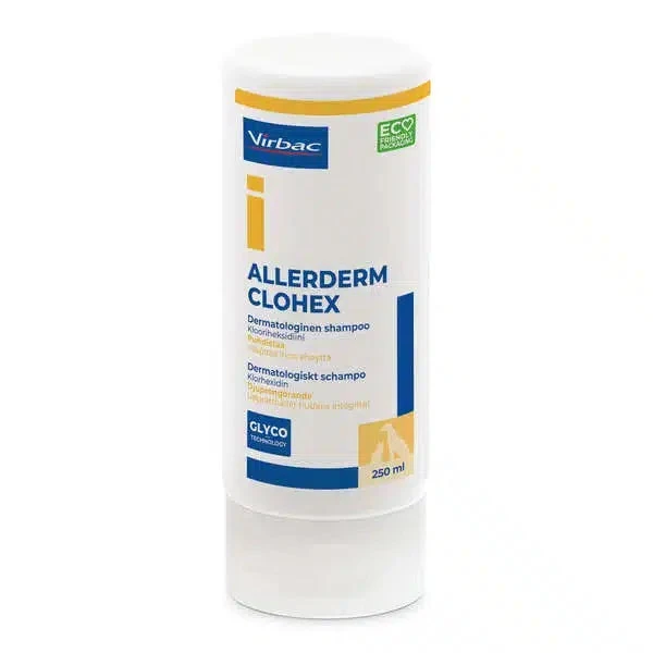 Allerderm Clohex schampo för hund och katt 250 ml