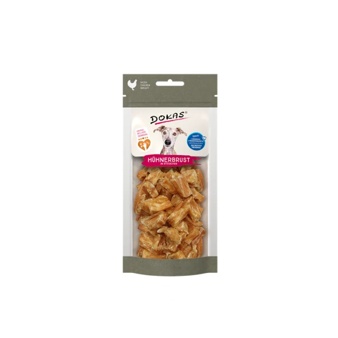 Dokas Dog Snack Hühnerbrust in Stücken 50g