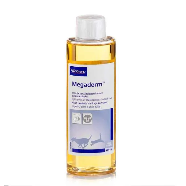 Megaderm oljetillskott för hund och katt 250 ml