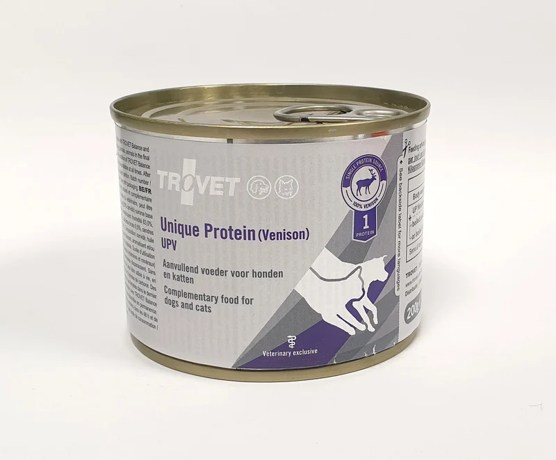 Trovet Unique Protein UPV-hjort för katter och hundar 6 x 200 g