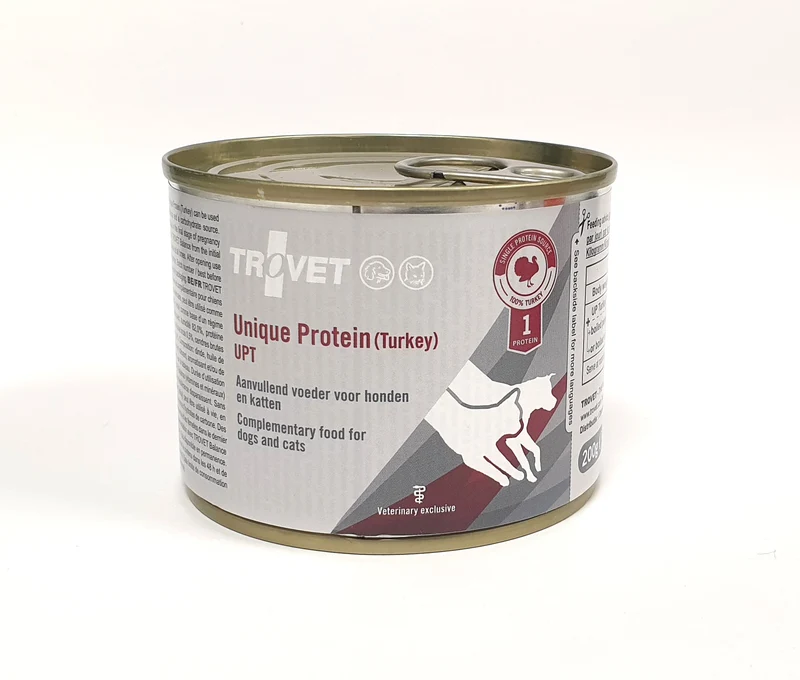 Trovet Unique Protein UPT kalkon för katter och hundar 200 g PROVFÖRPACKNING