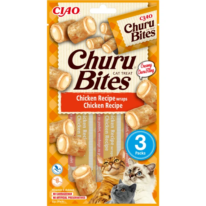 Inaba Churu Cat Snack Bites Huhn 3x10g
