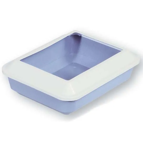 CATIT Katzentoilette mit Rand - marmor-weiss/nebelblau