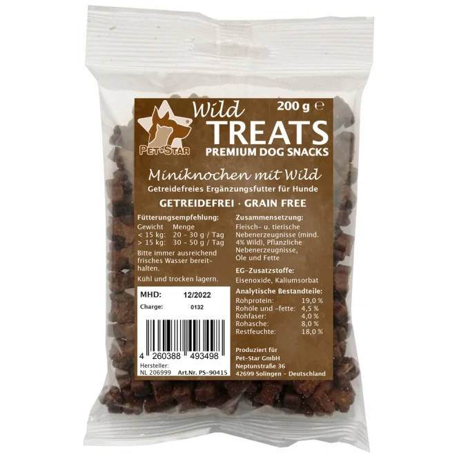 Wild Treats Miniknochen getreidefrei Wild - 200g