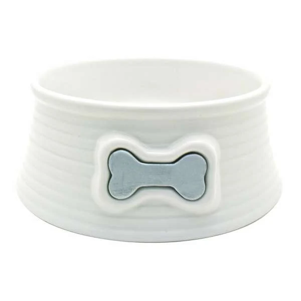 DOGIT Keramiknapf, 200 ml, weiß mit Knochendesign