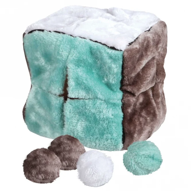 Trixie Plüschwürfel mit 4 Spielbällen - 21 cm