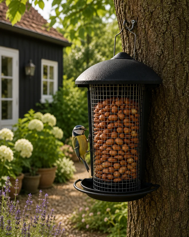 CARE-Bird Foderautomat 'Wall' till nötter 25cm - Svart