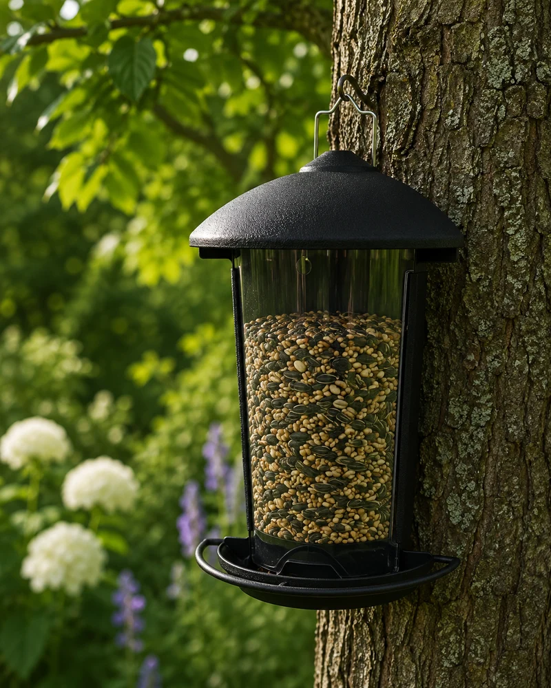 CARE-Bird Foderautomat 'Wall' till frö 25cm - Svart