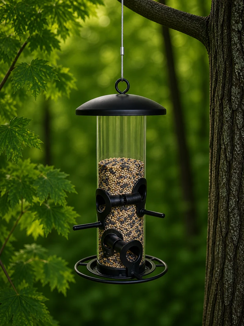 CARE-Bird Foderautomat till frö Liten 26cm - Svart
