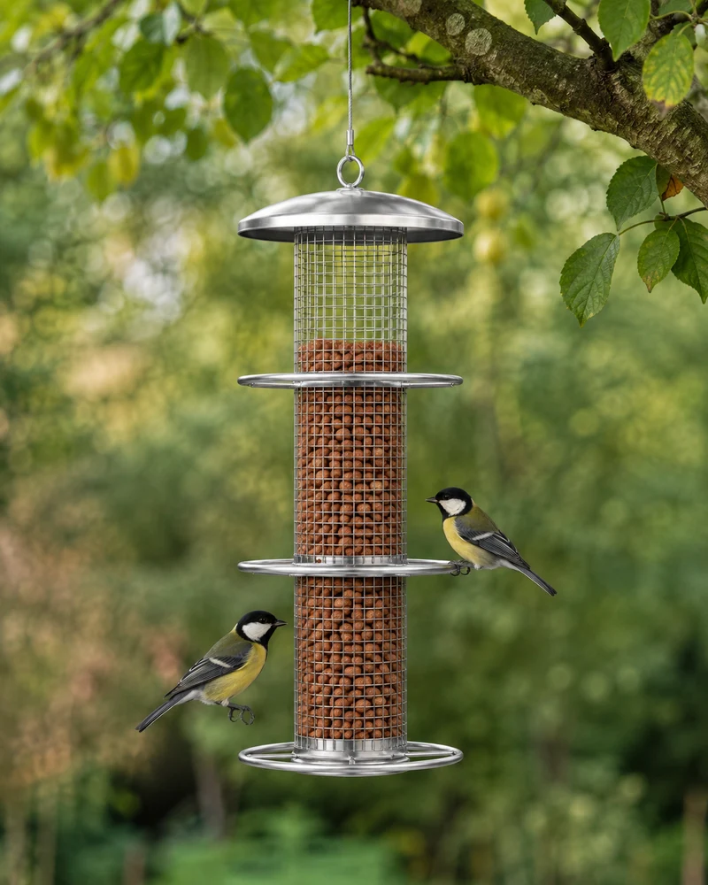CARE-Bird Foderautomat till nötter XL 36cm - Silver
