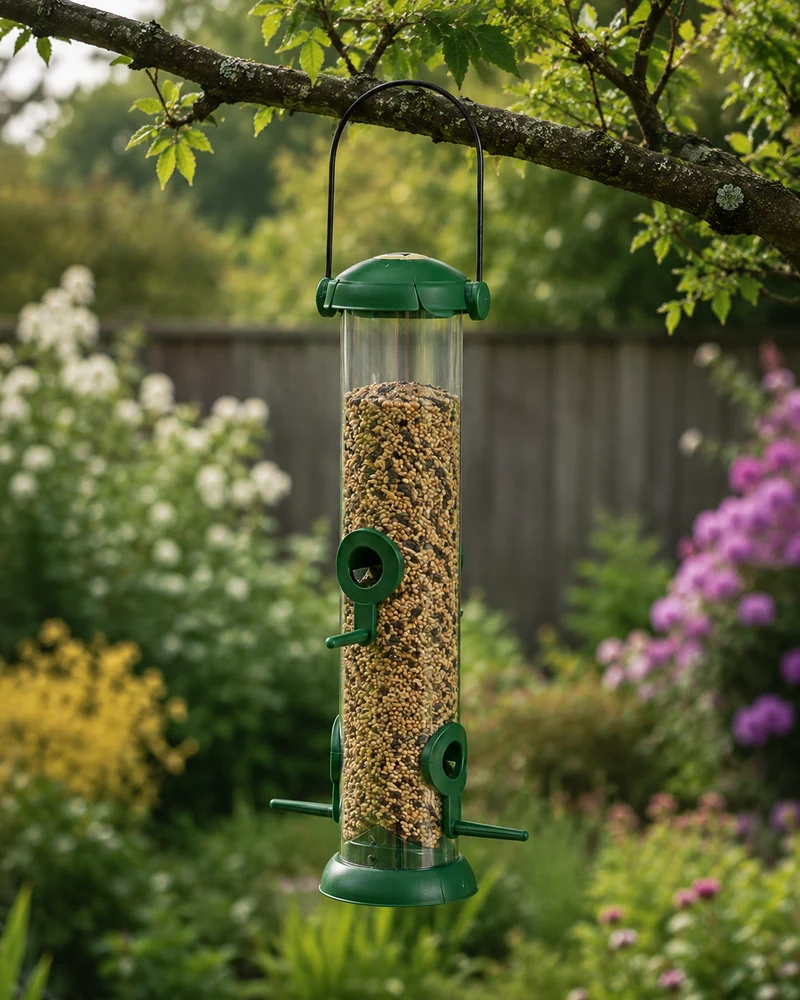 Gardman 'Flip Top' Foderautomat till frö 33cm - Grön